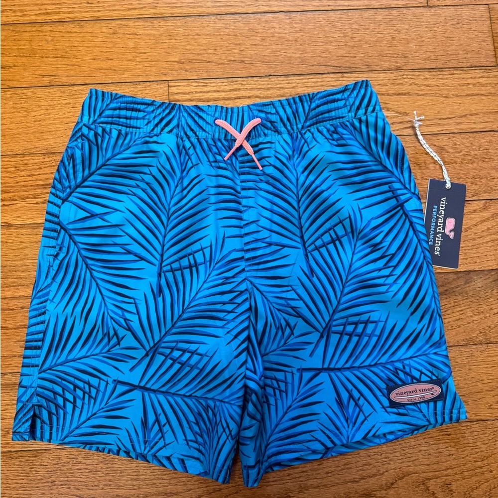 Vineyard Vines Blue Palm Swim Shorts